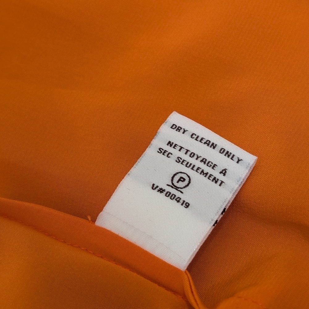 Diane von Furstenberg (DVF) Orange with Teal AcceSleeveless Silk Wrap Top Size 8 - Picture 7 of 9